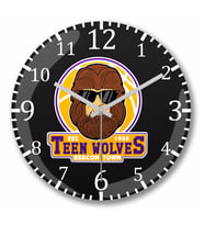 Teen Wolf Teen Wolves Duvar Saati Bombeli Gercek Cam