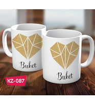 Kişiye Özel İsimli Kalp Hediye Kupa Bardak