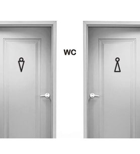 CajuArt Modern Ahşap Bay Bayan WC Tuvalet Kapı Yönlendirme İşareti