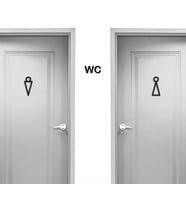 CajuArt Modern Ahşap Bay Bayan WC Tuvalet Kapı Yönlendirme İşareti
