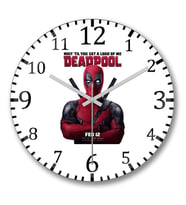 Deadpool Duvar Saati Bombeli Gercek Cam