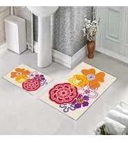 Banyo Halısı Ikili Klozet Takımı Kaymaz Tabanlı (60 xm x 100 cm + 40 cm x 60 cm) 