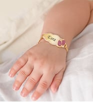 Papatya Silver 14 Ayar Altın Kaplama Bulut Modeli Kişiye Özel Gümüş Kız Bebek Künyesi