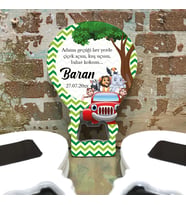 Balon Açacaklı Hediyelik Magnet - Yeşil Safari Tasarım - Doğum Günü, Resimli Magnet