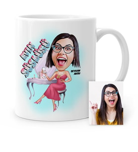 BK Gift Kişiye Özel Evin Süslüsü Karikatür Beyaz Kupa Bardak  1