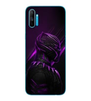 Black Panter Tasarım Süper Şeffaf Silikon Telefon Kılıfı Oppo Realmi C3