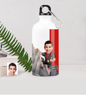 BK Gift Kişiye Özel Bay Dağ Sporcusu Karikatürlü Metal Suluk 500 Ml