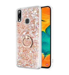 Microsonic Samsung Galaxy A20 Kılıf Glitter Liquid Holder Gold