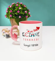 Mesajlı Eczane Teknikeri Kupa Bardak Pembe