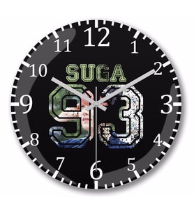 Bts Suga Duvar Saati Bombeli Gercek Cam