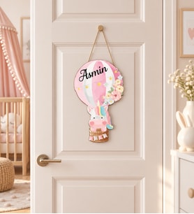 Gifties Pembe Balon Temalı Kişiye Özel Kapı Süsü