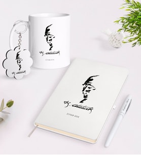 BK Gift Kişiye Özel Atatürk Temalı Kupa Anahtarlık Beyaz Defter Kalem Hediye Seti-22 (Model 1)