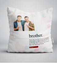BK Gift Kişiye Özel Fotoğraflı Brother Yastık (Beyaz)