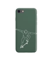 Iphone 7 Çizgi Tasarımlı Koyu Yeşil Lansman Telefon Kılıfı