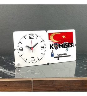 Komiser Ahşap Masa Saati