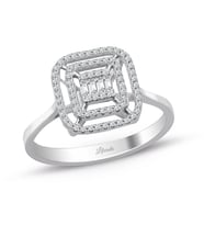 0.25 Ct. Modern Tasarım Çift Sıra Baget Pırlanta Yüzük