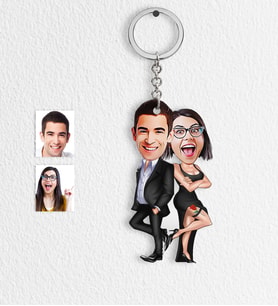 BK Gift Kişiye Özel Sevgililer Mr Mrs Smith Karikatür Anahtarlık 1