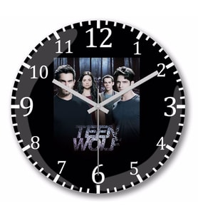 Teen  Wolf   Duvar Saati Bombeli Gercek Cam