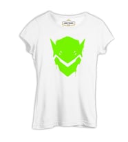 Overwatch - Genji Logo Beyaz Kadın Tshirt