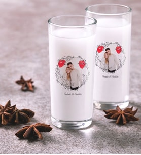 BK Gift Kişiye Özel Renkli Baskılı İsimli Fotoğraflı İkili Rakı Bardağı Seti-26 (Beyaz)