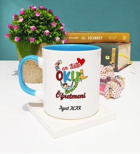 Mesajli Okul Öncesi Öğretmeni Kupa Bardak Mavi