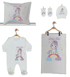 Pia Baby GL 1916-02 İsme Özel Beşli Tulum Set