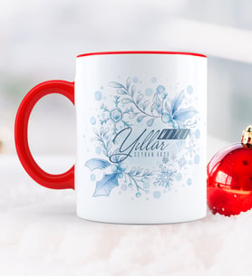 BK Gift Kişiye Özel Yılbaşı Mutlu Yıllar Temalı Kırmızı Kupa Bardak - 12