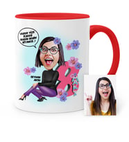 BK Gift Kişiye Özel Kadınlar Günü Temalı Karikatür Kırmızı Kupa Bardak  2