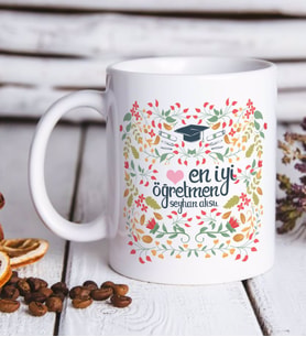BK Gift Kişiye Özel En İyi Öğretmen Beyaz Kupa Bardak-15