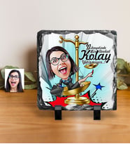 BK Gift Kişiye Özel Bayan Avukat Karikatürlü Dekoratif Doğal Taş  4