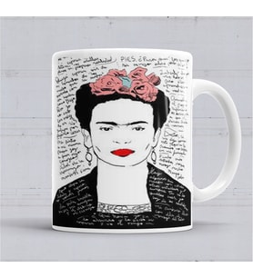 Frida Kahlo Kırmızı Kupa Bardak Porselen