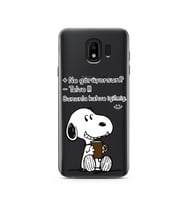 Snoopy Tasarımlı Süper Şeffaf Silikon Telefon Kılıfı Samsung J4 (2018)