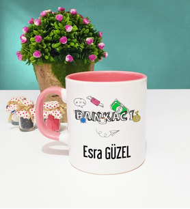 Bankacı Kişiye Özel Tasarımlı Bankacı Kupa Bardak Pembe