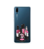 Makyaj Tasarımlı Süper Şeffaf Silikon Telefon Kılıfı Huawei P20   