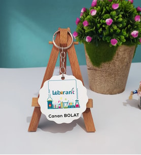 Laborant Ahşap Anahtarlık