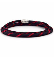 SİYAH KIRMIZI DESEN PARACORD ÜÇ SIRA ERKEK BİLEKLİK BT533