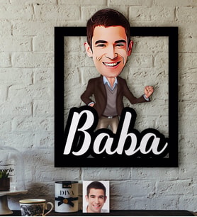 BK Gift Kişiye Özel Baba Karikatürlü 3D Ahşap Tablo-1