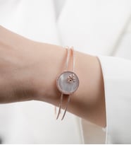 Sıra taşlı rose gold gümüş bilezik