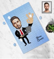 Kişiye Özel Patron Tasarımlı Karikatür A3 240 Parça Puzzle Bay-4