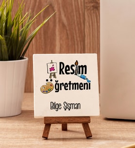 Resim Öğretmenine Hediye Taş Dekor