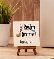 Resim Öğretmenine Hediye Taş Dekor