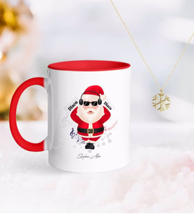 BK Gift Kişiye Özel Noel Baba Kırmızı Kupa ve Kar Tanesi Kolye-1 (Model 1)