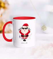 BK Gift Kişiye Özel Noel Baba Kırmızı Kupa ve Kar Tanesi Kolye-1 (Model 1)