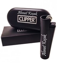 Kişiye Özel Siyah Clipper Çakmak Mat Siyah, Clipper Çakmak, Çakmak, İsim Baskılı Çakmak