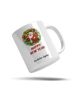 Kişiye Özel Yılbaşı Hediyesi Beyaz Kupa Bardak