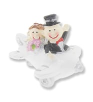 12 Adet Uçakta Gelin Damat Biblo 3 Boyutlu (Beyaz)