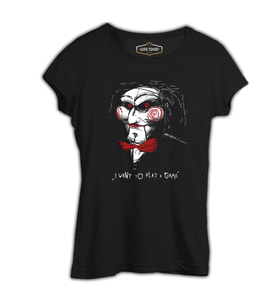 Saw - Testere Oyun Siyah Kadın Tshirt
