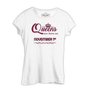 Burç - Born on November Beyaz Kadın Tshirt