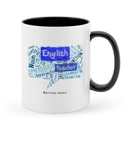 BK Gift Kişiye Özel İngilizce Öğretmeni Siyah Kupa Bardak  4
