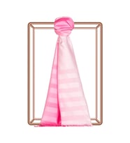 İpekevi Toz Pembe Mono Panjur Degrade İpek Şal